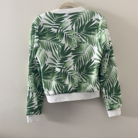 Forever 21 NWT green Palm Leaf Bomber Jacket - Med - Picture 10 of 10